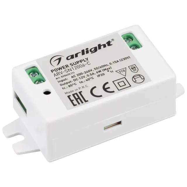 Блок питания ARV-SN12006-C (12V, 0.5A, 6W)