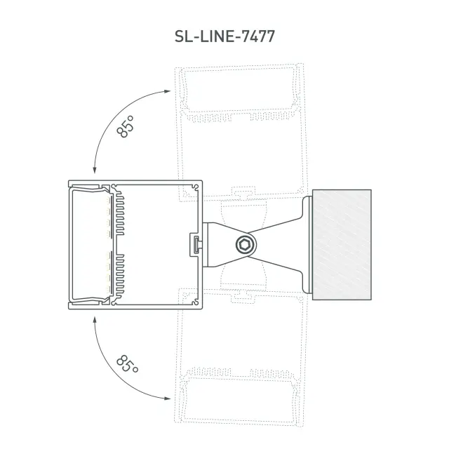 Профиль с экраном SL-LINE-7477-2500 ANOD+OPAL, ракурс 6