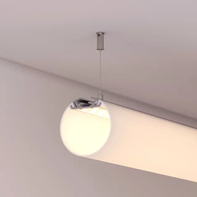 Профиль с экраном SL-ROUND-D60-2500 ANOD+OPAL, ракурс 4