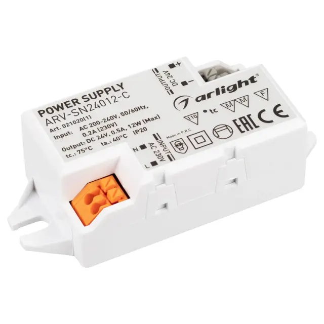 Блок питания ARV-SN24012-C (24V, 0.5A, 12W)
