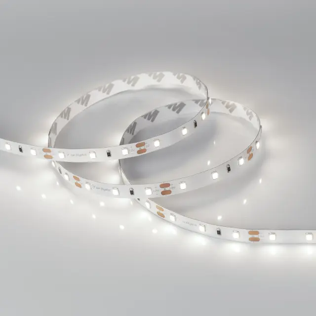 Светодиодная лента RT-A60-8mm 12V Day5000 CRI98 (4.8 W/m, IP20, 2835, 5m), ракурс 3