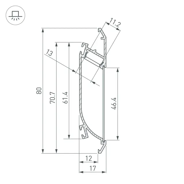 Профиль K-WALL-2000 ANOD, ракурс 3