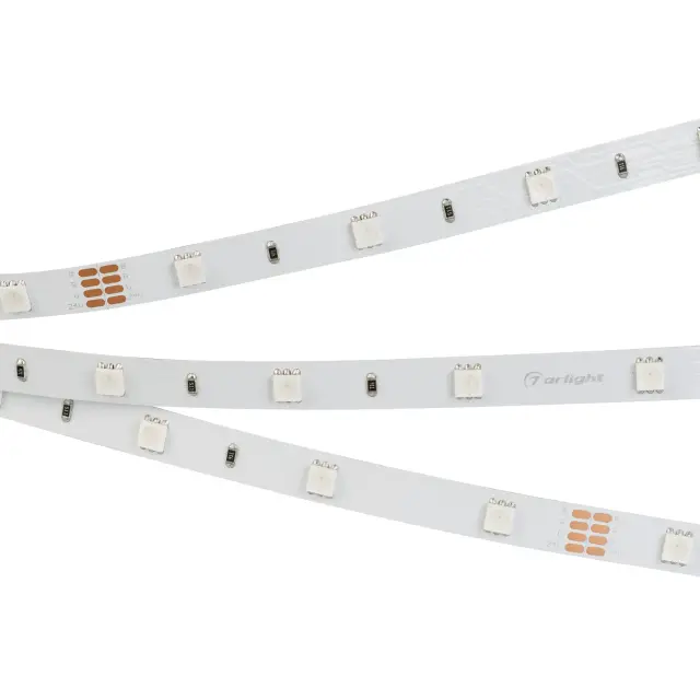 Светодиодная лента RT-B30-10mm 24V RGB (7.2 W/m, IP20, 5060, 5m), ракурс 4
