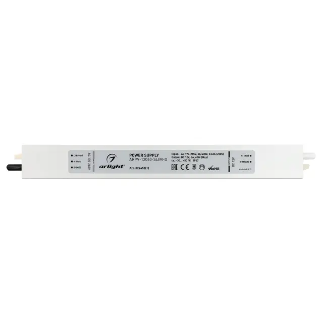 Блок питания ARPV-12060-SLIM-D (12V, 5A, 60W), ракурс 3
