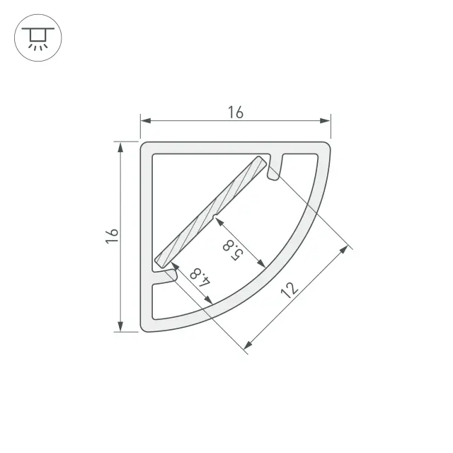 Профиль WPH-KANT-H16-2000 OPAL, ракурс 3