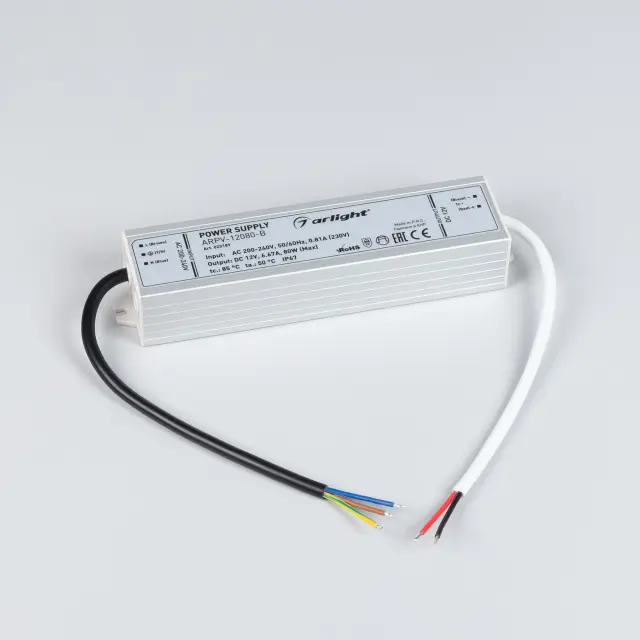 Блок питания ARPV-12080-B (12V, 6.7A, 80W), ракурс 2