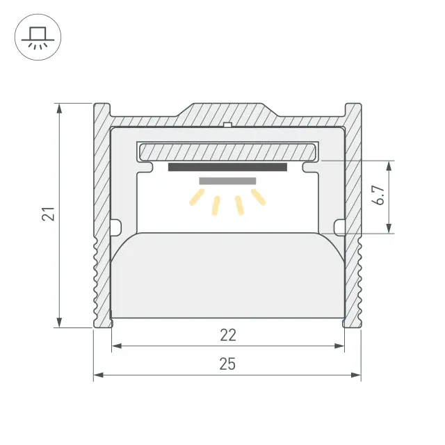 Профиль-держатель WPH-FLOOR22-2000 ANOD, ракурс 3