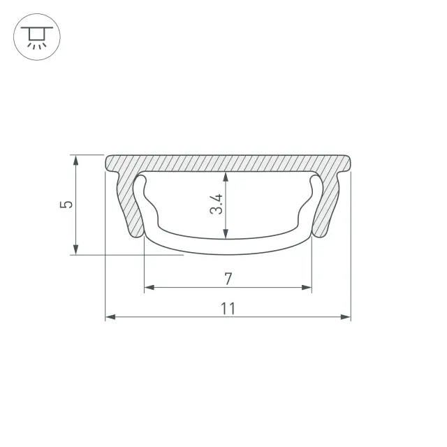 Профиль ARH-BENT-W11-2000 ANOD, ракурс 3