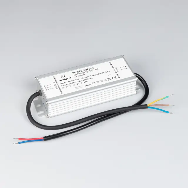 Блок питания ARPV-UH24240-PFC (24V, 10.0A, 240W), ракурс 2