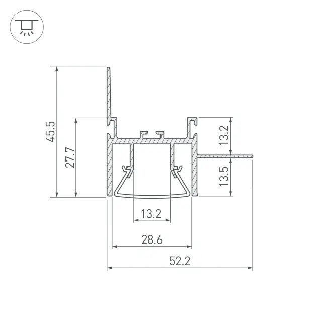 Профиль FOLED-WALL-2000, ракурс 3