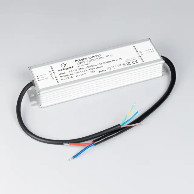 Блок питания ARPV-UH24320A-PFC (24V, 13.3A, 320W), ракурс 2