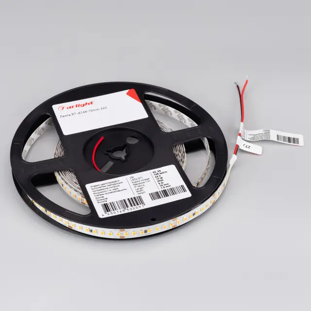 Светодиодная лента RT-A168-10mm 24V Warm3000 CRI98 (17 W/m, IP20, 2835, 5m), ракурс 3