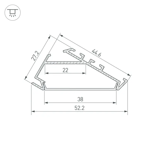 Профиль KLUS-P45.30-2000 ANOD, ракурс 3