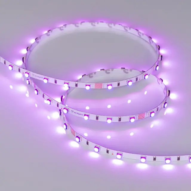 Светодиодная лента MINI-F60-5mm 24V RGB (6 W/m, IP20, 3535, 5m), ракурс 3