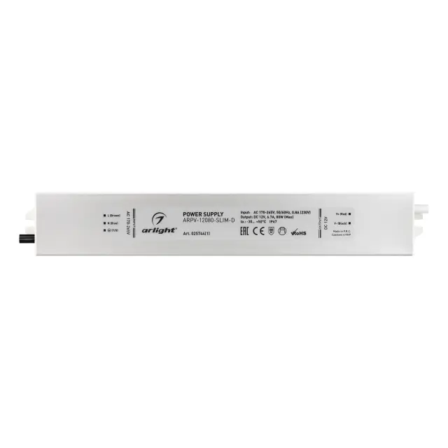Блок питания ARPV-12080-SLIM-D (12V, 6.7A, 80W), ракурс 3