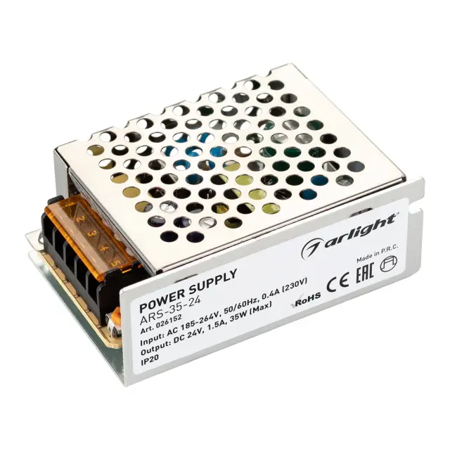 Блок питания ARS-35-24 (24V, 1.5A, 35W)