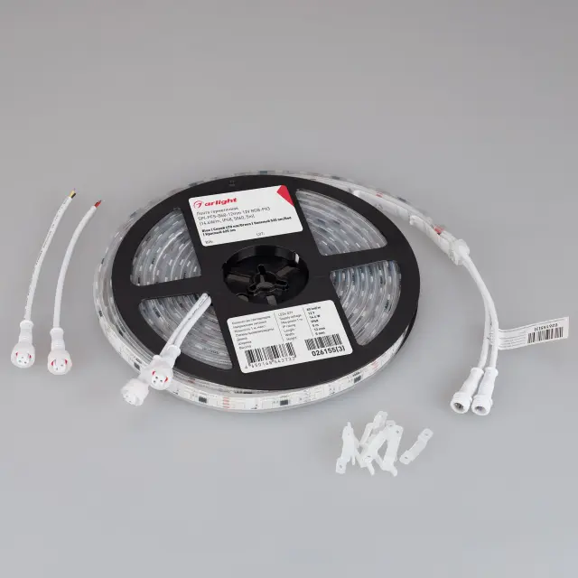 Светодиодная лента герметичная SPI-PFS-B60-12mm 12V RGB-PX3 (14.4W/m, IP68, 5060, 5m), ракурс 4