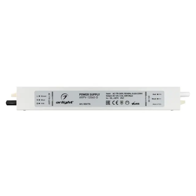 Блок питания ARPV-12040-D (12V, 3.3A, 40W), ракурс 3