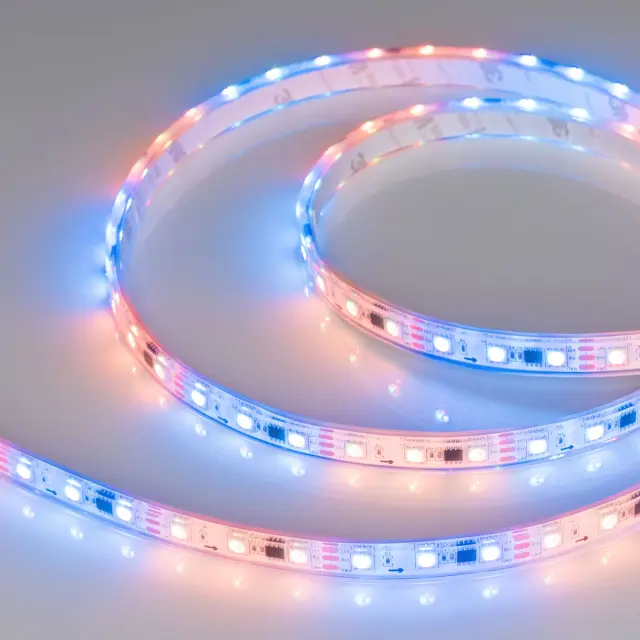 Светодиодная лента герметичная SPI-P-B60-12mm 12V RGB-PX3 (14.4W/m, IP66, 5060, 5m)