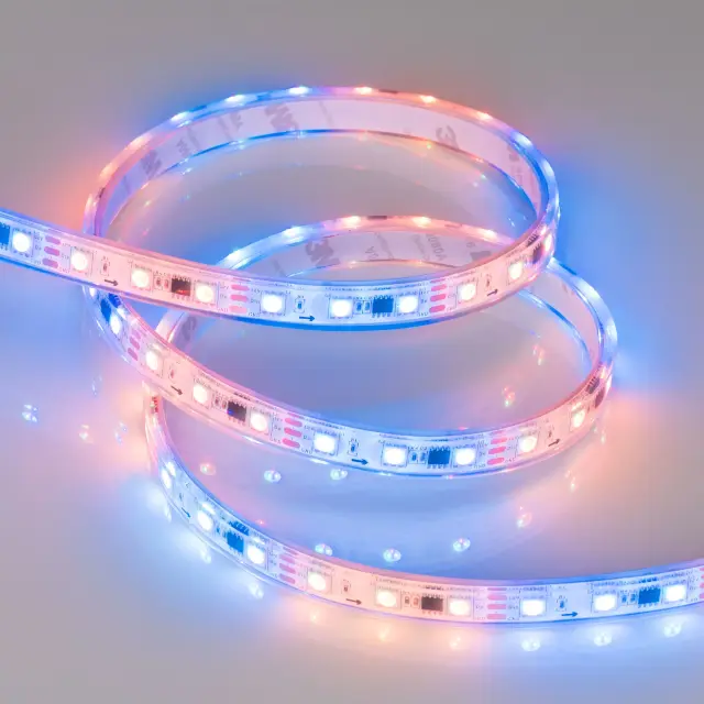 Светодиодная лента герметичная SPI-P-B60-12mm 12V RGB-PX3 (14.4W/m, IP66, 5060, 5m), ракурс 2