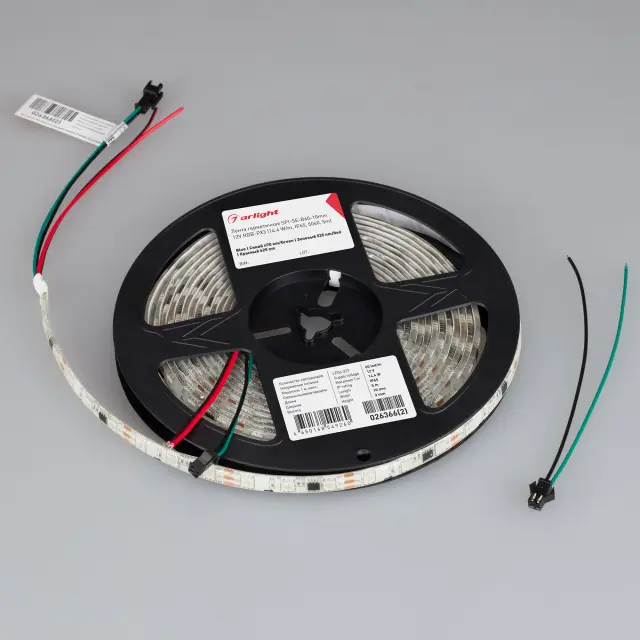 Светодиодная лента герметичная SPI-SE-B60-10mm 12V RGB-PX3 (14.4 W/m, IP65, 5060, 5m), ракурс 2