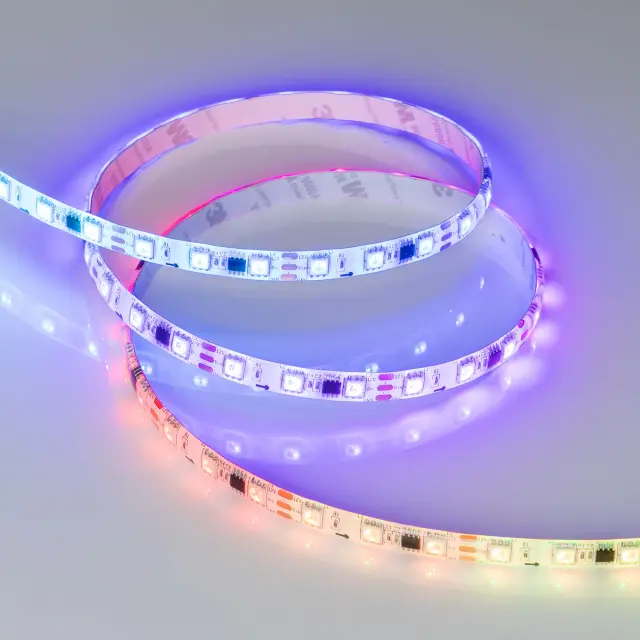 Светодиодная лента герметичная SPI-SE-B60-10mm 12V RGB-PX3 (14.4 W/m, IP65, 5060, 5m), ракурс 4