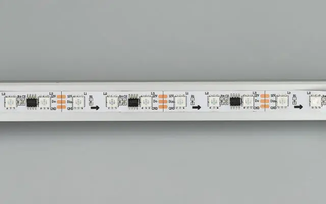Светодиодная лента SPI-B60-10mm 12V RGB-PX3 (14.4 W/m, IP20, 5060, 5m), ракурс 3