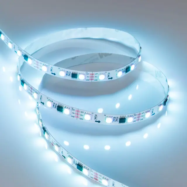 Светодиодная лента SPI-B60-10mm 12V RGB-PX3 (14.4 W/m, IP20, 5060, 5m), ракурс 4