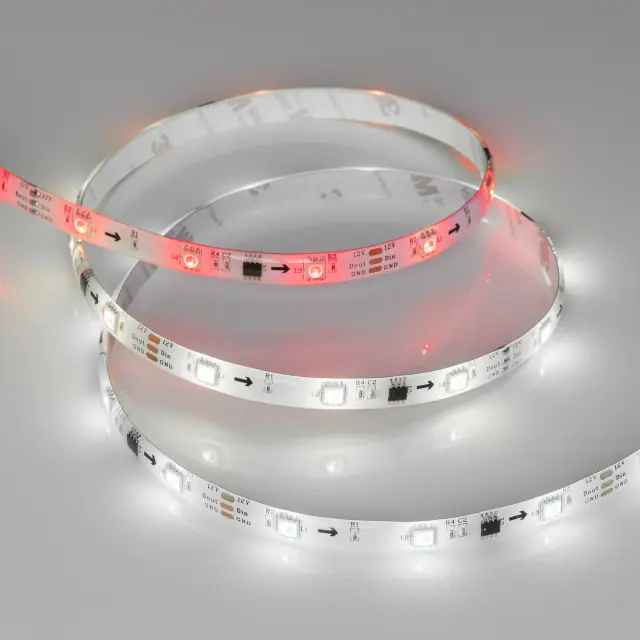 Светодиодная лента герметичная SPI-SE-B30-10mm 12V RGB-PX3 (7.2W/m, IP65, 5060, 5m), ракурс 2