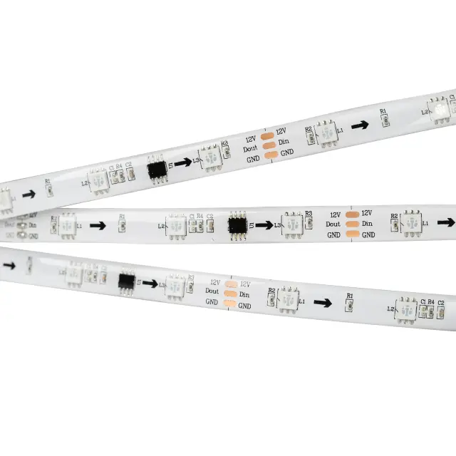 Светодиодная лента герметичная SPI-SE-B30-10mm 12V RGB-PX3 (7.2W/m, IP65, 5060, 5m), ракурс 4