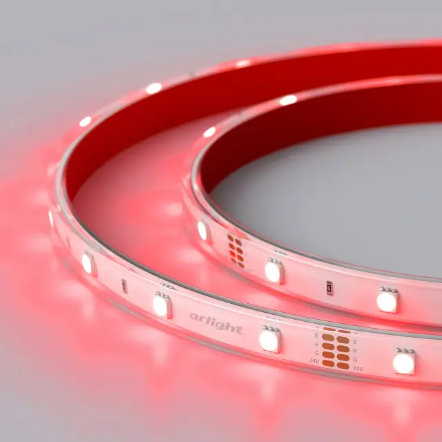 Светодиодная лента герметичная RTW-PS-B30-13mm 24V RGB (7.2 W/m, IP67, 5060, 5m), ракурс 4