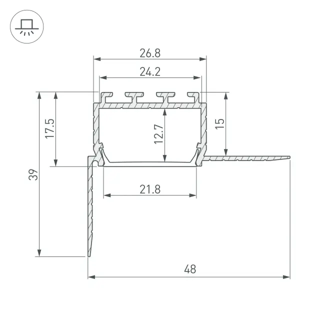 Профиль PLS45-F-HIDE-2000, ракурс 3