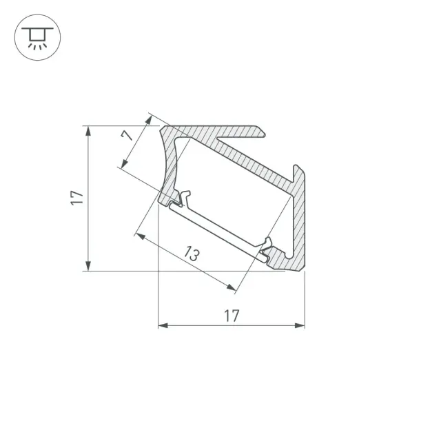 Профиль ALM-V60-2020 ANOD Black, ракурс 3