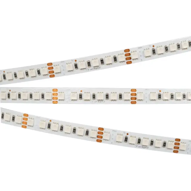 Светодиодная лента RT-H120-10mm 24V RGB (13.2 W/m, IP20, 4040, 5m), ракурс 2