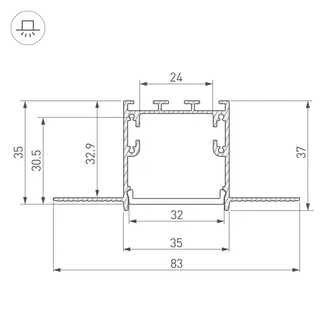 Профиль SL-LINIA32-FANTOM-2000 ANOD, ракурс 4