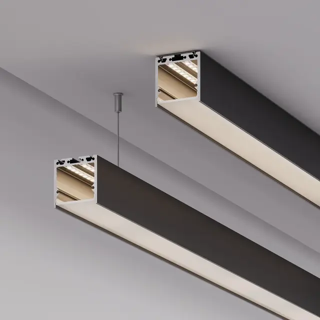 Профиль с экраном SL-LINE-3535-2500 BLACK+OPAL, ракурс 6