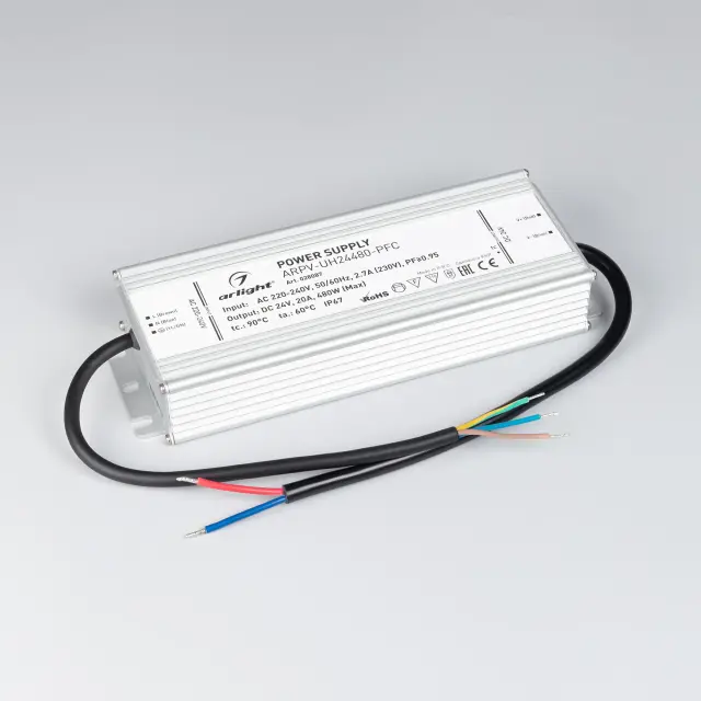 Блок питания ARPV-UH24480-PFC (24V, 20A, 480W), ракурс 2