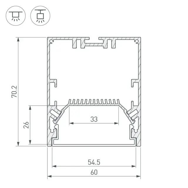 Профиль SL-LINE-6070-2000 ANOD, ракурс 4