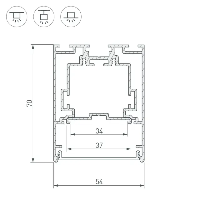 Профиль S2-LINE-5470-2500 SEAMLESS ANOD, ракурс 4