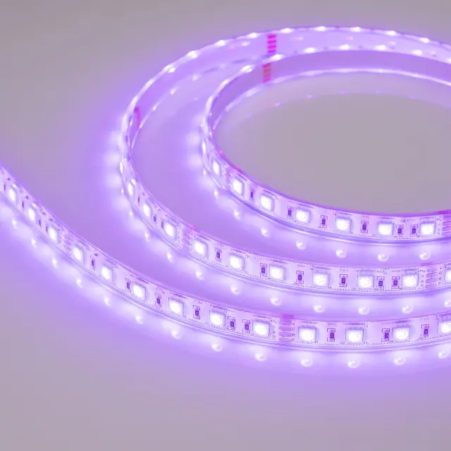 Светодиодная лента герметичная RTW-PU-B60-12.5mm 24V RGB (14.4 W/m, IP68, Wire 2m, 5m)