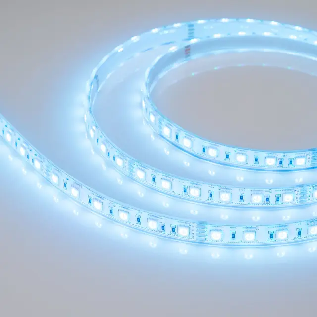 Светодиодная лента герметичная RTW-PU-B60-12.5mm 24V RGB (14.4 W/m, IP68, Wire 2m, 5m), ракурс 3