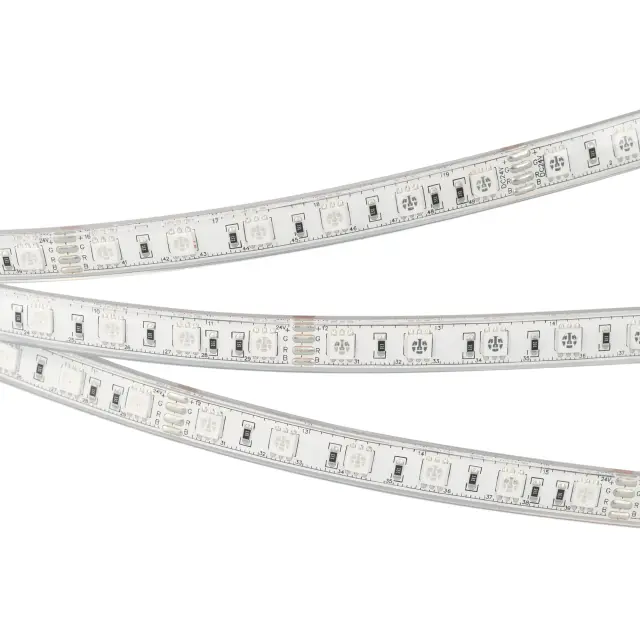 Светодиодная лента герметичная RTW-PU-B60-12.5mm 24V RGB (14.4 W/m, IP68, Wire 2m, 5m), ракурс 5