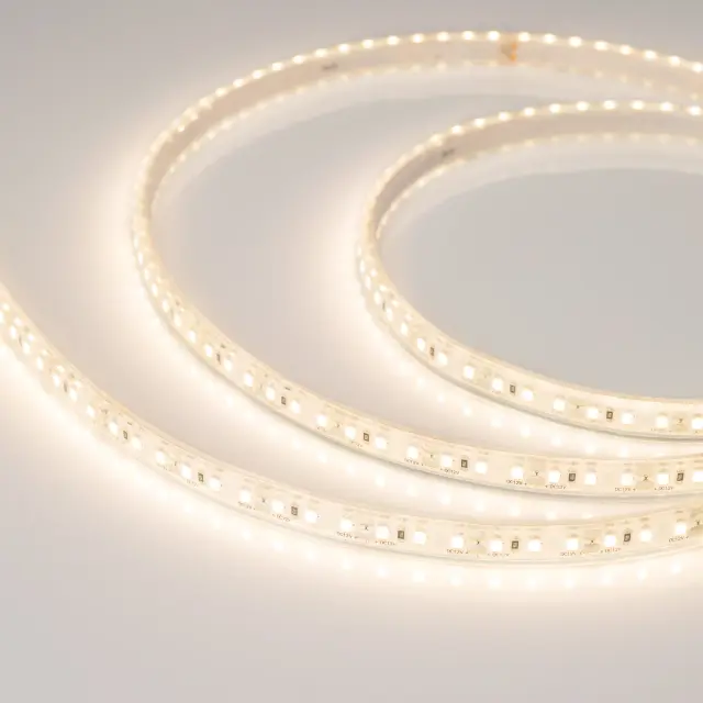 Светодиодная лента герметичная RTW-PU-A120-10.5mm 12V Warm3000 (16.8 W/m, IP68, Wire 2m, 5m)