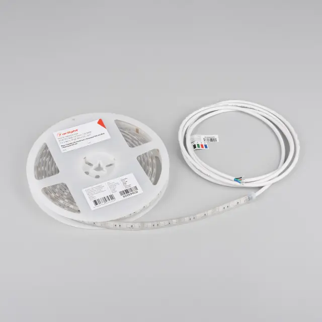 Светодиодная лента герметичная RTW-PU-B60-12.5mm 12V RGB (14.4 W/m, IP68, Wire 2m, 5m), ракурс 2