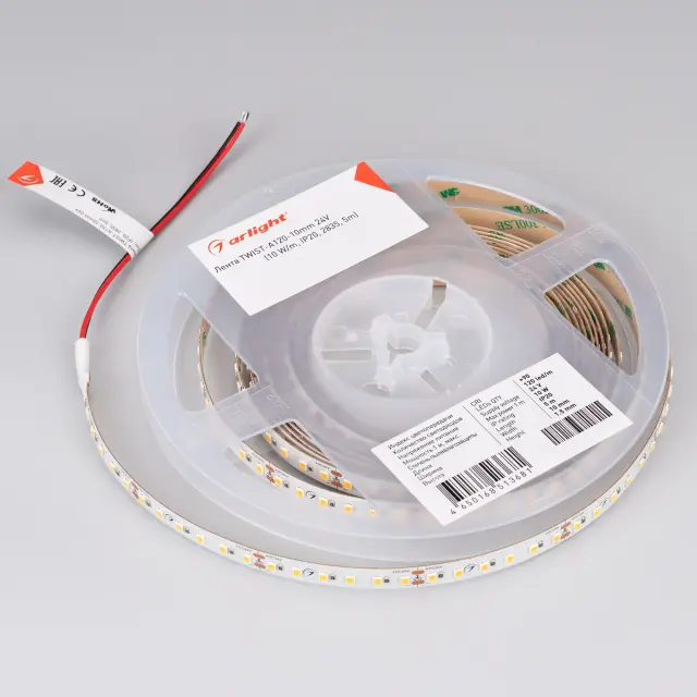 Светодиодная лента TWIST-A120-10mm 24V Warm3000 (10 W/m, IP20, 2835, 5m), ракурс 3