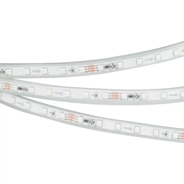 Светодиодная лента герметичная SPI-P-F72-11mm 24V RGB-PX6 (14.4 W/m, IP66, 3535, 5m), ракурс 2