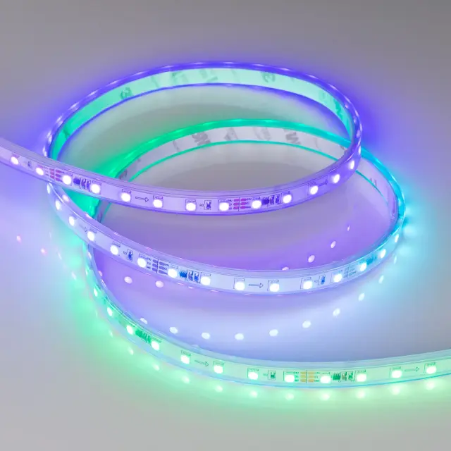 Светодиодная лента герметичная SPI-P-F72-11mm 24V RGB-PX6 (14.4 W/m, IP66, 3535, 5m), ракурс 4