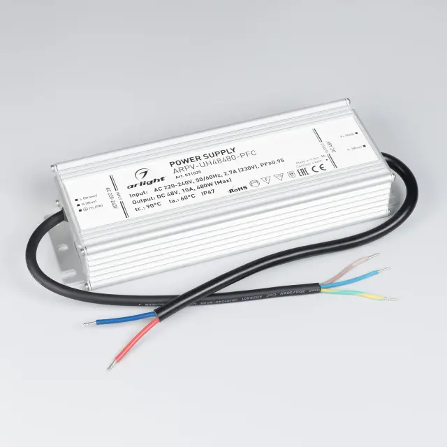 Блок питания ARPV-UH48480-PFC (48V, 10A, 480W), ракурс 2