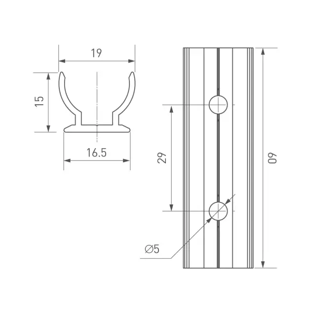 Держатель ARL-MOONLIGHT-R18-CLIP-TU CLEAR, ракурс 2