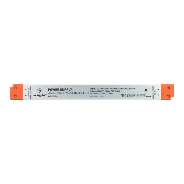 Блок питания ARV-SN48075-SLIM-PFC-C (48V, 1.56A, 75W), ракурс 2